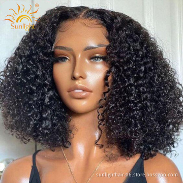 Sunlight deep curly 13x4 13x6 lace frontal wigs malaysian 100% real human curly hair lace front curly wigs for black women